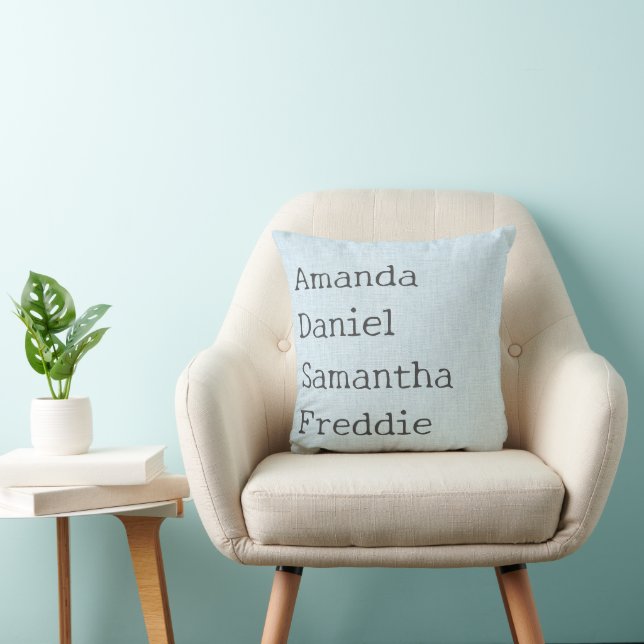 Coussin Noms des petits-enfants personnalisés (Chaise)