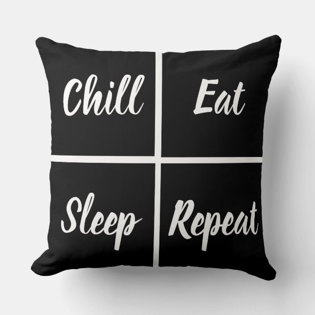 Coussin Noms Et Sqares Noirs Et Blancs Drôle (Recto)