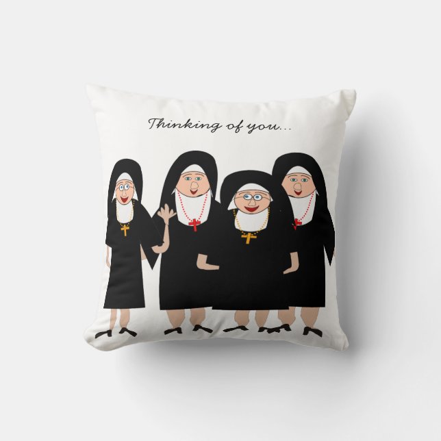 Coussin Nonnes dans les habitudes (Recto)