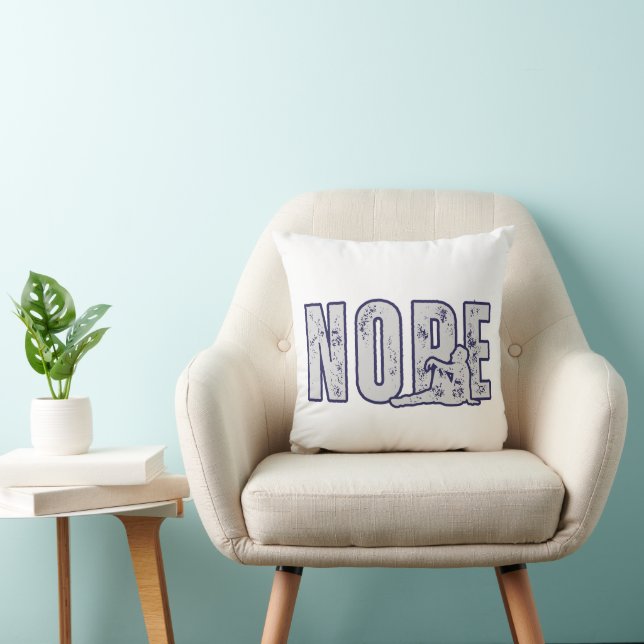 Coussin NOPE Throw Pillow – Minimal Funny Mood Cushion (Chaise)
