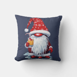 Coussin Nordic Gnome Tenant Un Cocktail Sucre de canne