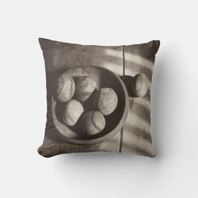 Coussin Nostalgie du baseball - Baseballs (Recto)