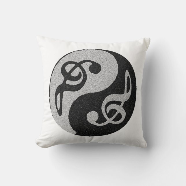 Coussin note de clavardage de la musique yin yang (Recto)