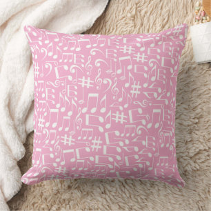 Coussin Notes de musique blanches dansantes Amoureux de mu