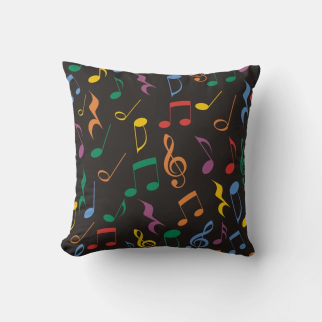 Coussin Notes de musique colorée (Recto)