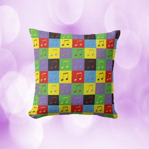 Coussin Notes de musique Motif d'art pop