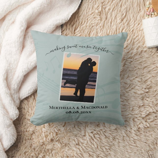 Coussin Notes de musique Sea Glass Couples Mariage (Couverture)