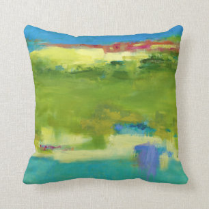 Coussin Notes de terrain - Art vert Abstrait