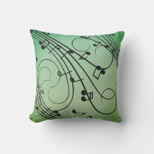 Coussin Notes Fantaisie Musique Verte Design