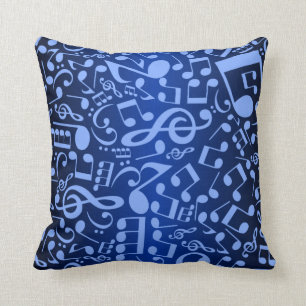 Coussin Notes musicales 2 (bleu)