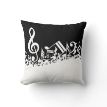 Notes musicales blanches sur le noir