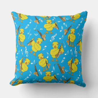 Coussin Notes musicales de Sax Chick Saxophones