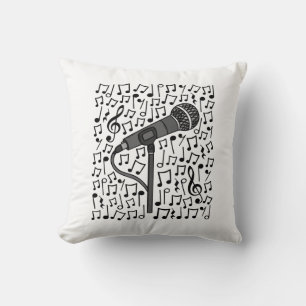 Coussin Notes musicales du microphone, professeur de musiq
