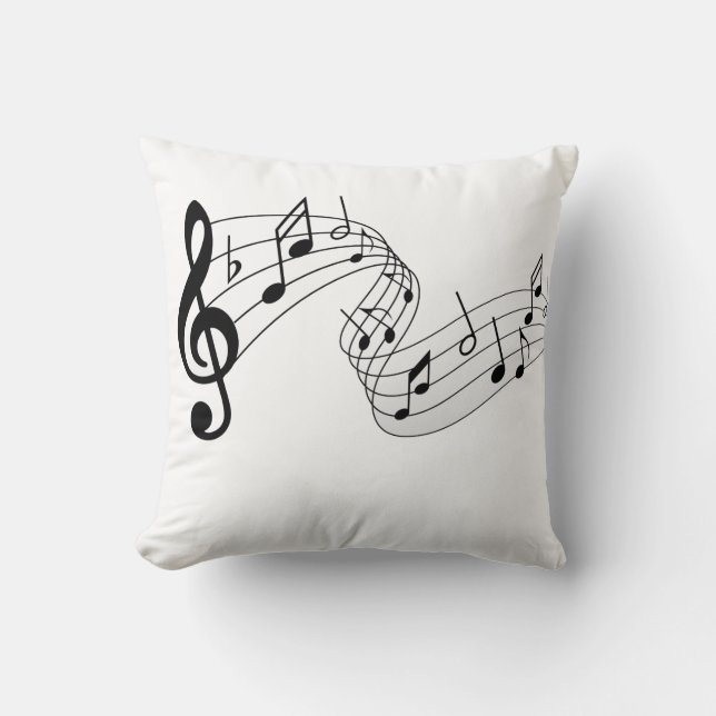 Coussin notes noires et blanches de musique (Recto)