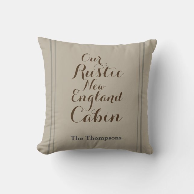Coussin "Notre cabine rustique de la Nouvelle Angleterre" (Recto)
