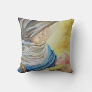 Coussin Notre Dame du Silence tenant le bébé Jésus