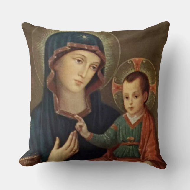 Coussin Notre Madame d'enfant Jésus de consolation (Recto)