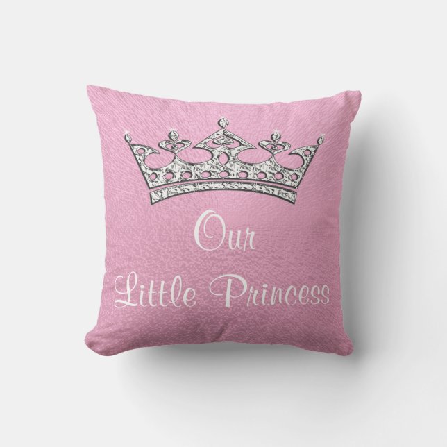 Coussin Notre petite princesse ou rose a personnalisé le (Recto)