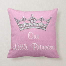 Coussin Notre petite princesse ou rose a personnalisé le