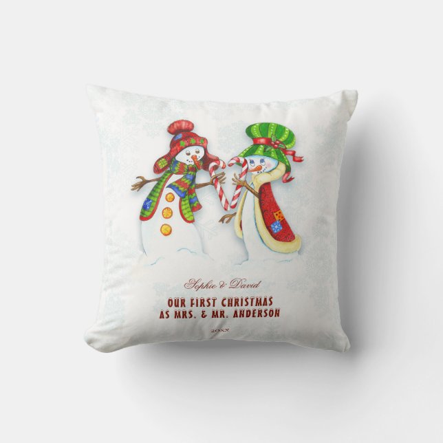 Coussin Notre Premier Noël En Tant Que Monsieur. & Mme Cut (Recto)