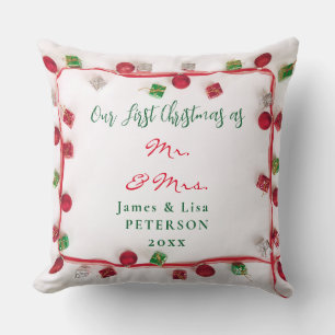 Coussin Notre premier Noël en tant que Monsieur. & Mme I