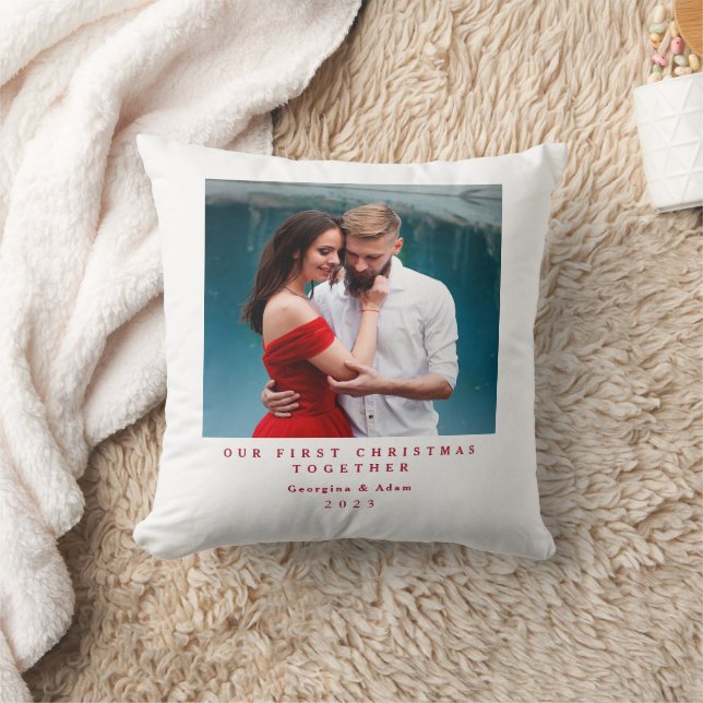 Coussin Notre premier Noël ensemble photo personnalisée (Couverture)