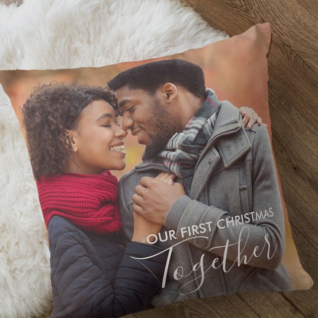Coussin Notre premier Noël ensemble photo personnalisée (Créateur téléchargé)