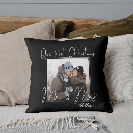 Coussin Notre Premier Noël Personnalisé en tant que M. et 
