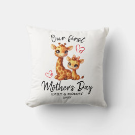 COUSSIN NOTRE PREMIÈRE FÊTE DE LA MÈRE BÉBÉ&MAMA GIRAFFE