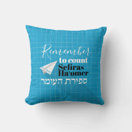 Coussin N'oubliez pas de compter Sefiras Ha'omer Blue
