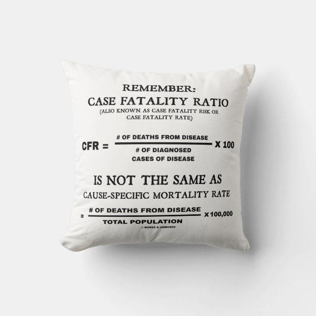 Coussin N'Oubliez Pas : Le Taux De Fatalité Coque N'Est Pa (Recto)