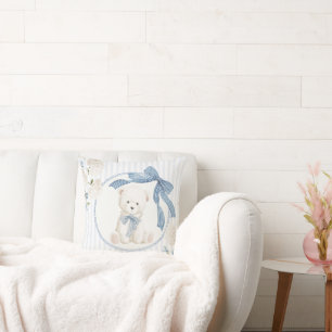 Coussin Nounours à noeud papillon pour chambre de bébé gar