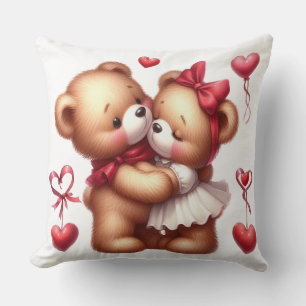 Coussin Nounours adorables en amour Cute Valentine's Day