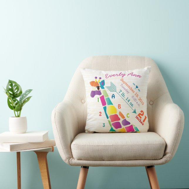 Coussin Nourrisson bébé Motif de la flèche de la girafe (Chaise)