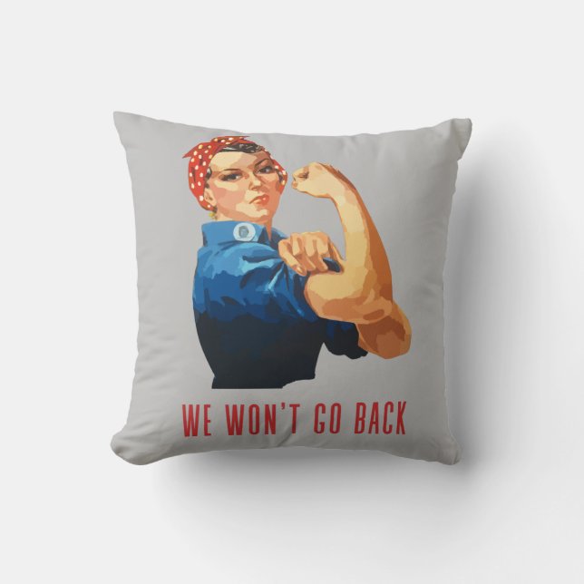 Coussin Nous ne retournerons pas Rosie Riveter (Recto)