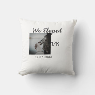 Coussin Nous nous sommes enfuis mariage ajouter photo nom 