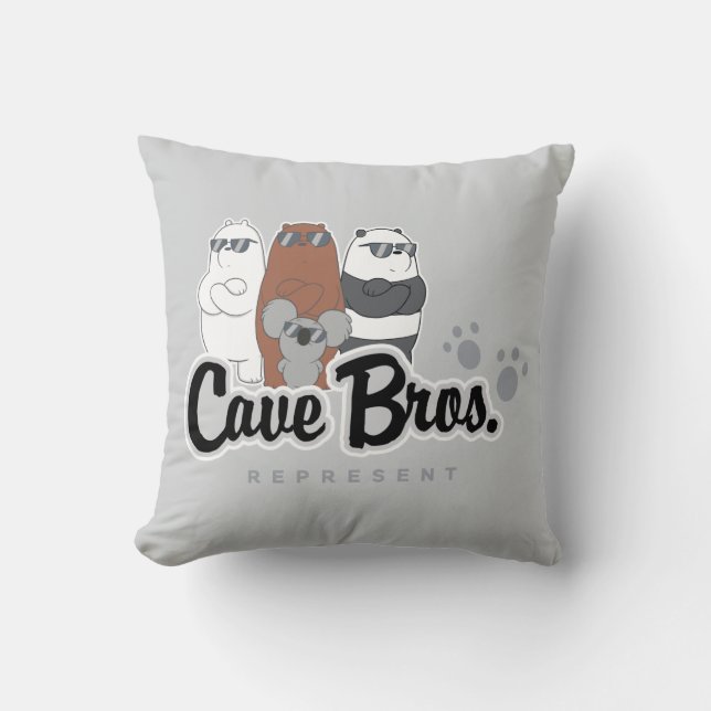 Coussin Nous Ours Nus - Bros Grotte. Représenter (Recto)