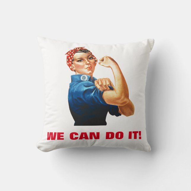 Coussin Nous pouvons le faire Rosie le pouvoir des femmes  (Recto)