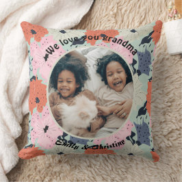 Coussin Nous t'aimons grand-mère photo personnalisée et pr