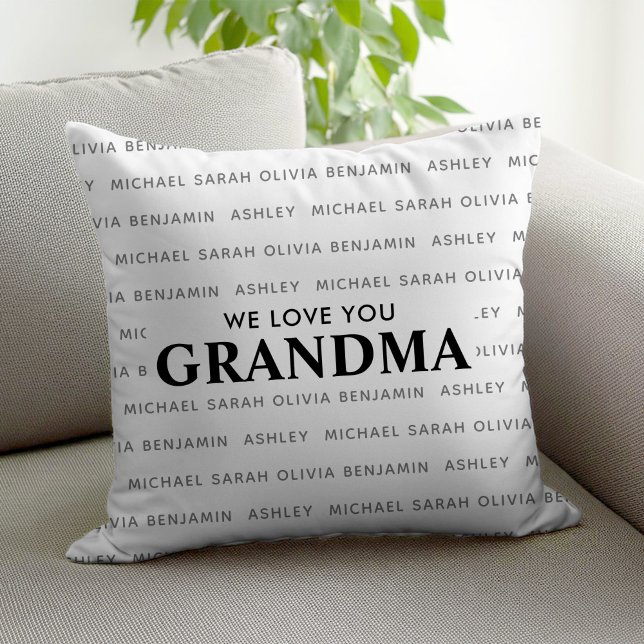 Coussin Nous Vous Aimons Grand-Mère Personnalisé Noms Des  (Créateur téléchargé)