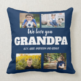 Coussin Nous vous aimons Grand-père Navy Blue 4 Photo Coll
