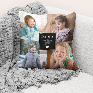 Coussin Nous vous aimons Papa 4 Photo Collage Photo