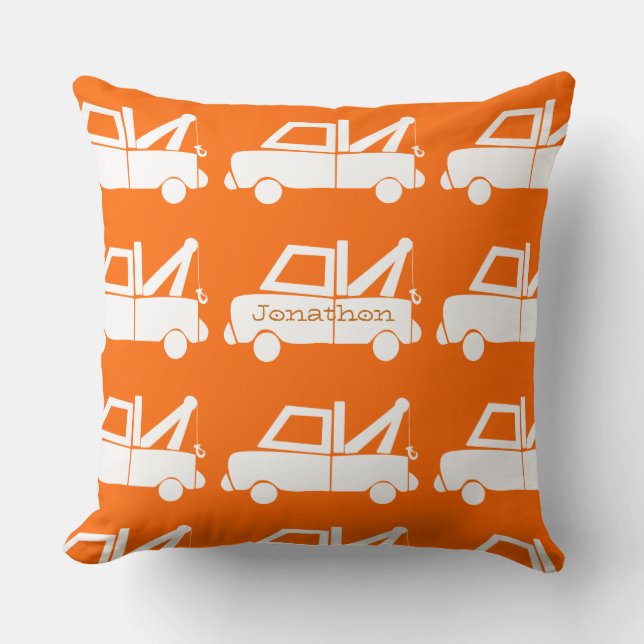 Coussin Nouveau bébé personnalisé Garçon de chambre Orange (Recto)