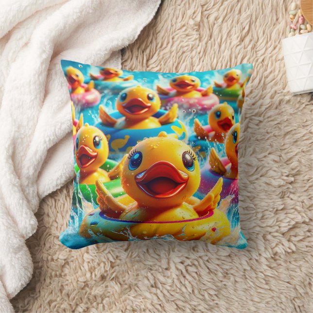Coussin "Nouveau Braunfels Tx : Tubing Duckies on the Coma (Couverture)