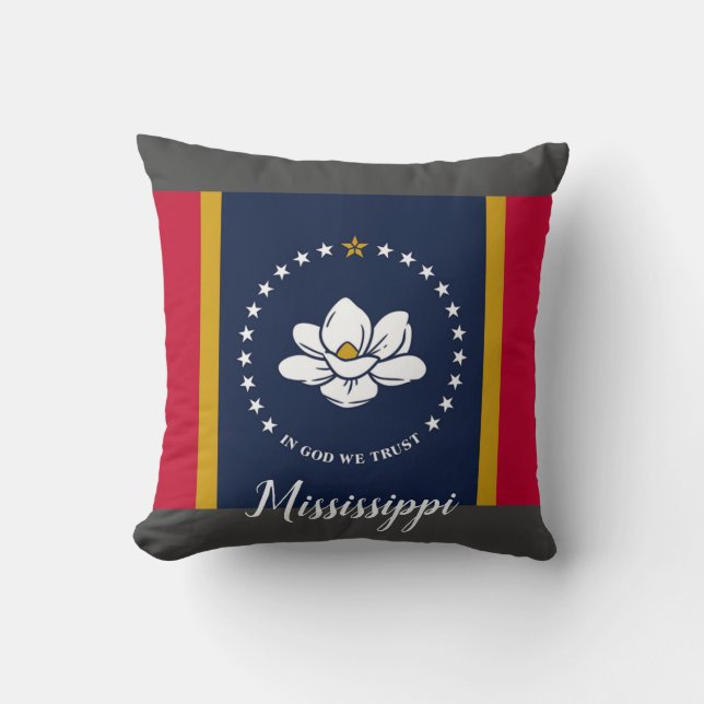 Coussin Nouveau drapeau du Mississippi 2020 (Recto)