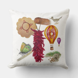 Coussin Nouveau-Mexique Red Chile Pinõn Zia Hot Air Balloo