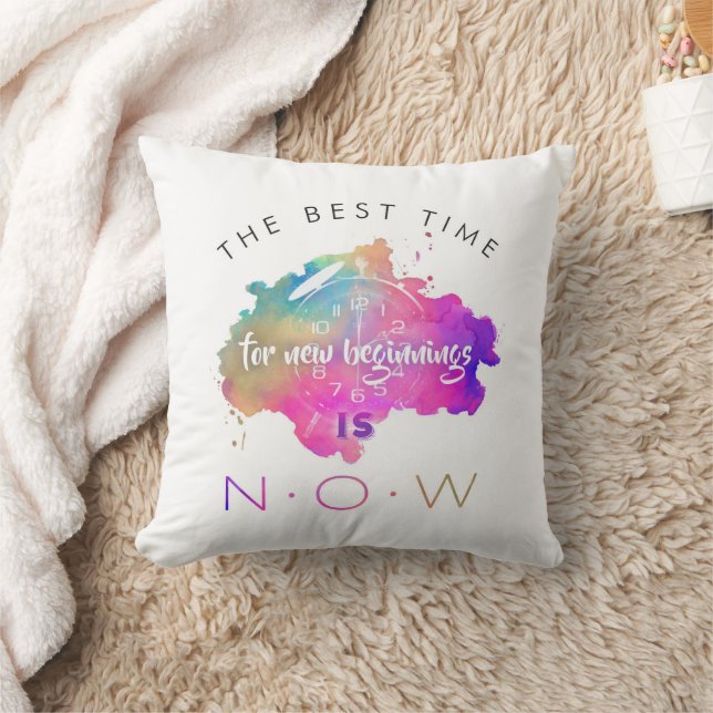 Coussin Nouveaux débuts mignons Commencer maintenant Citat (Couverture)