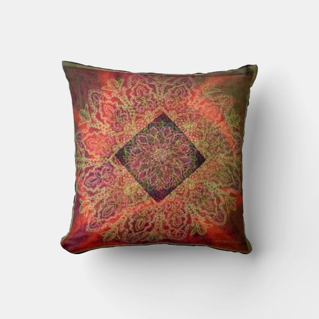 Coussin Nouvel âge - dessin géométrique par Carol Zeock (Recto)