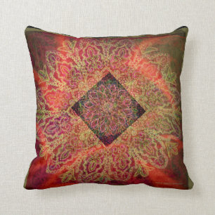 Coussin Nouvel âge - dessin géométrique par Carol Zeock