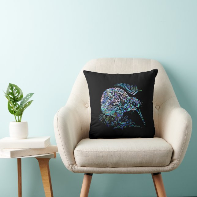 COUSSIN NOUVELLE-ZÉLANDE KIWI ET FERN PAUA (Chaise)